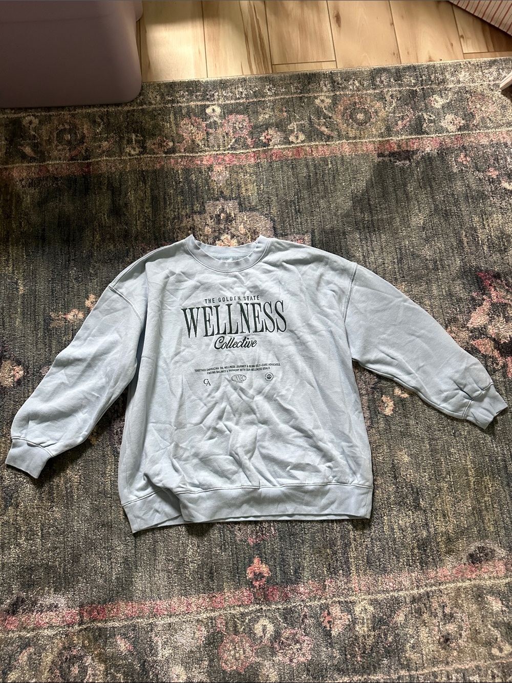 Old Navy So Comfy Light Blue Wellness Crewneck Tunic Length Sweatshirt Medium